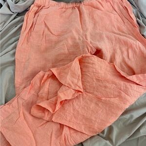 Velvet by Graham & Spencer Apricot Linen Pants
